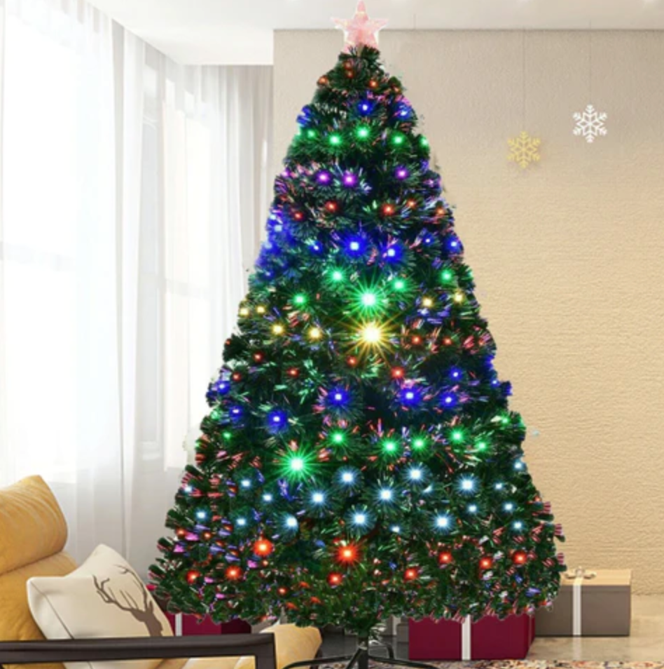 Tall Deluxe Pre-Lit Artificial Xmas Tree - Luxicro