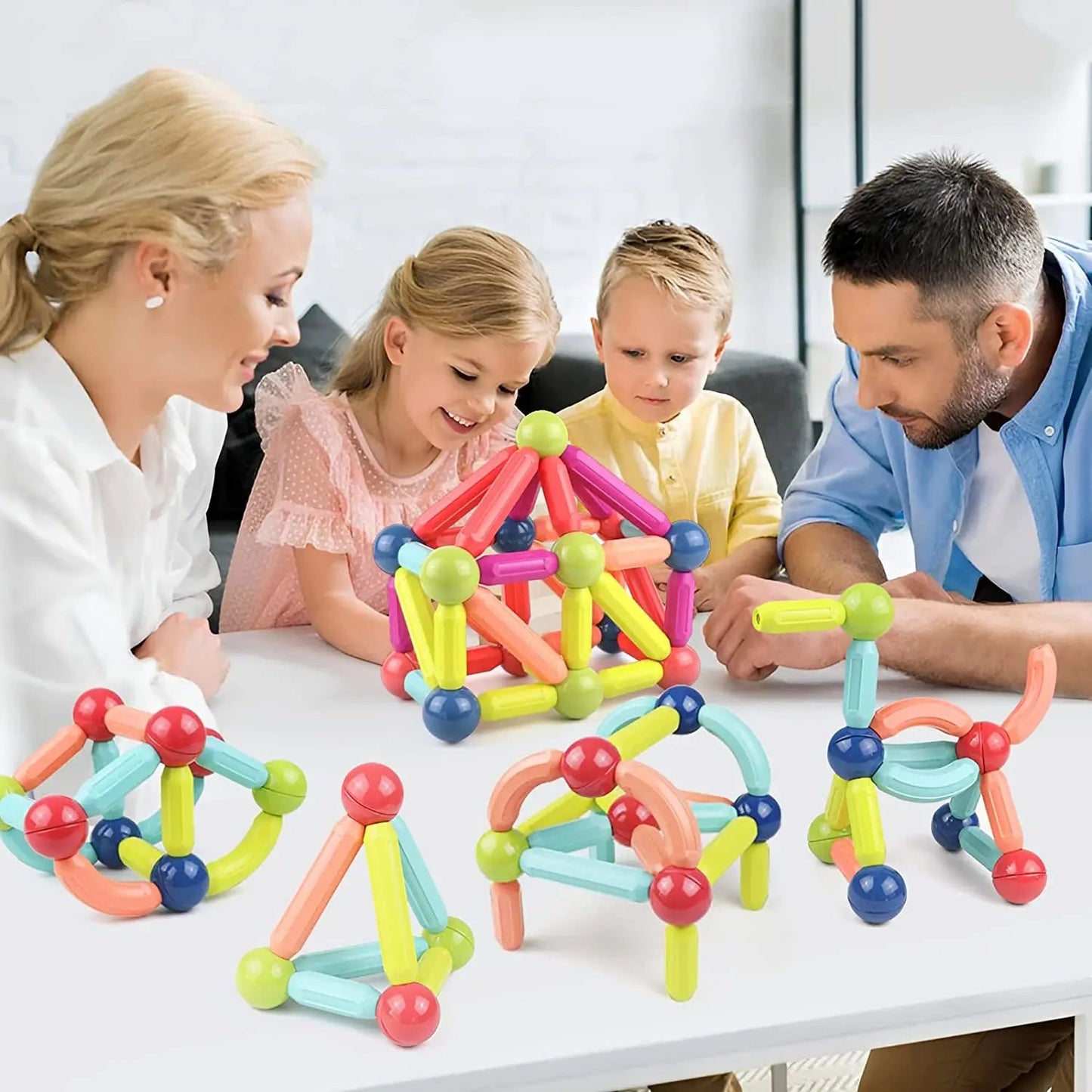 Colorful Magnetic Blocks Kids Building Toys - Luxicro