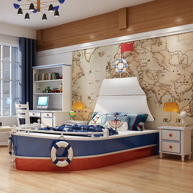 Colorful Kids Pirate Theme Bed - Luxicro