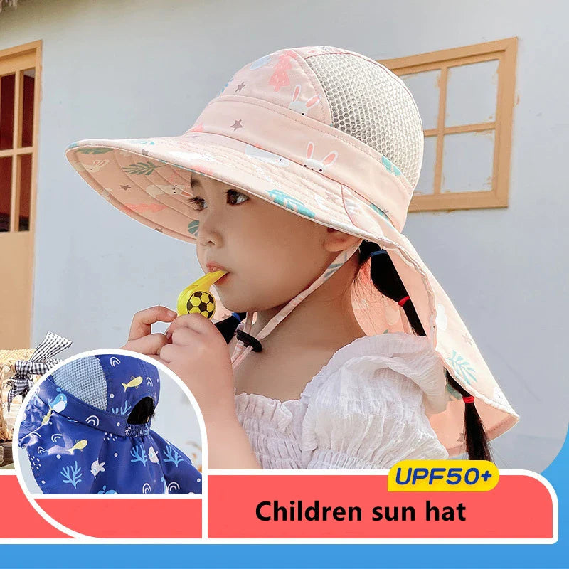 Children's UPF Summer Sun Cap with Adjustable Chin Strap