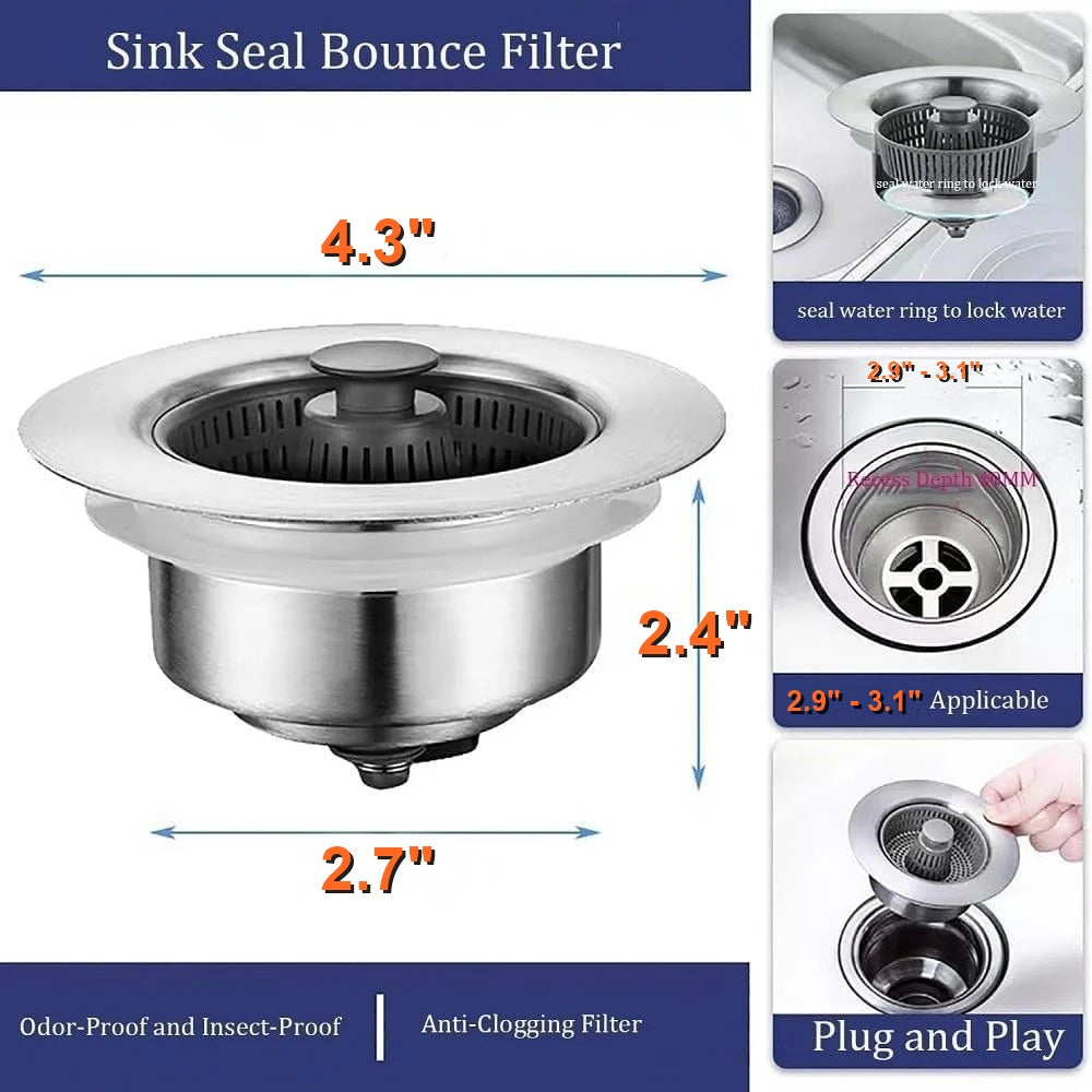Easy Clean Sink Strainer & Stopper Set