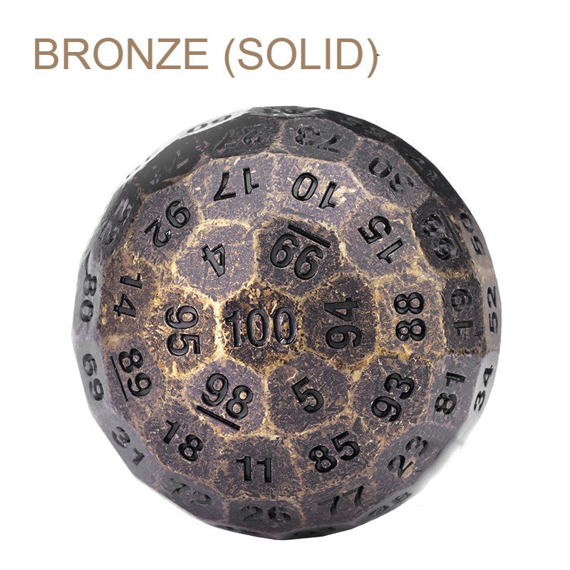 Large 100 Side Metal Dice for Party Games