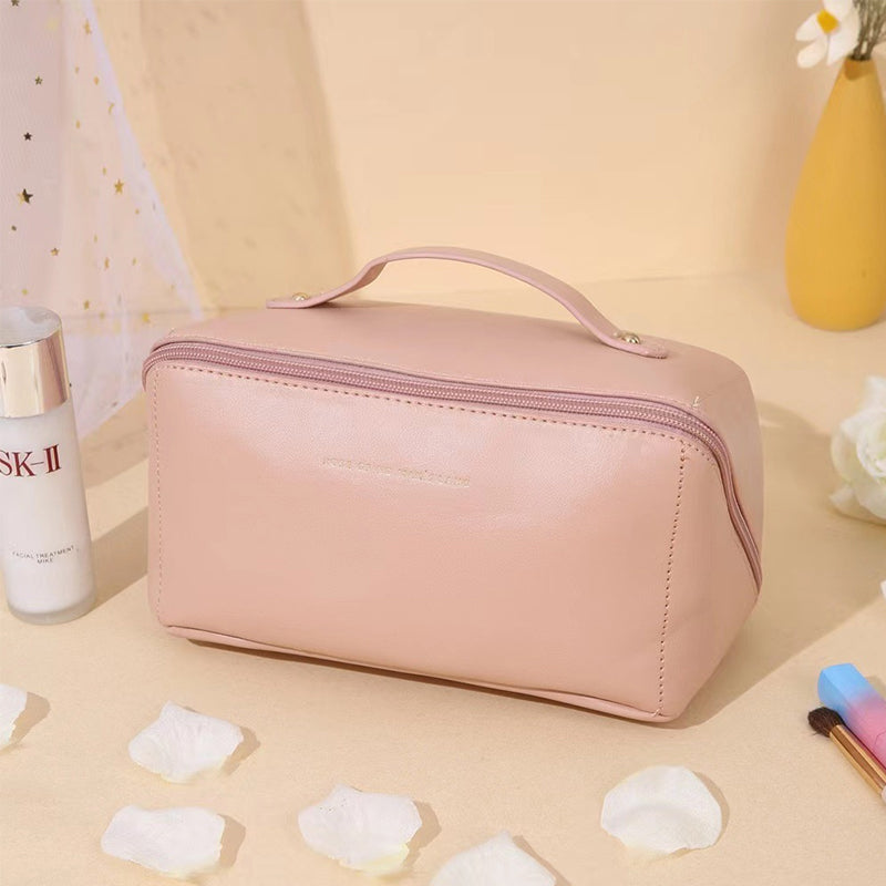 Small Genuine Leather Cosmetics Case