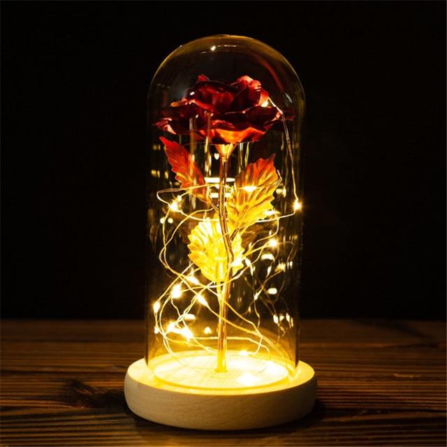 Beautiful Love LED Rose in Glass vase