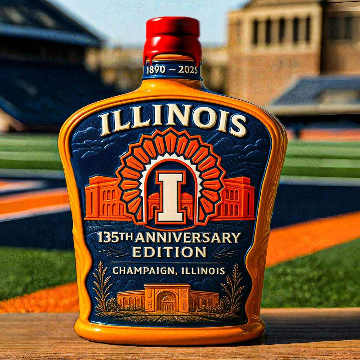 Limited Edition Illinois 135th Year Whiskey Bottle