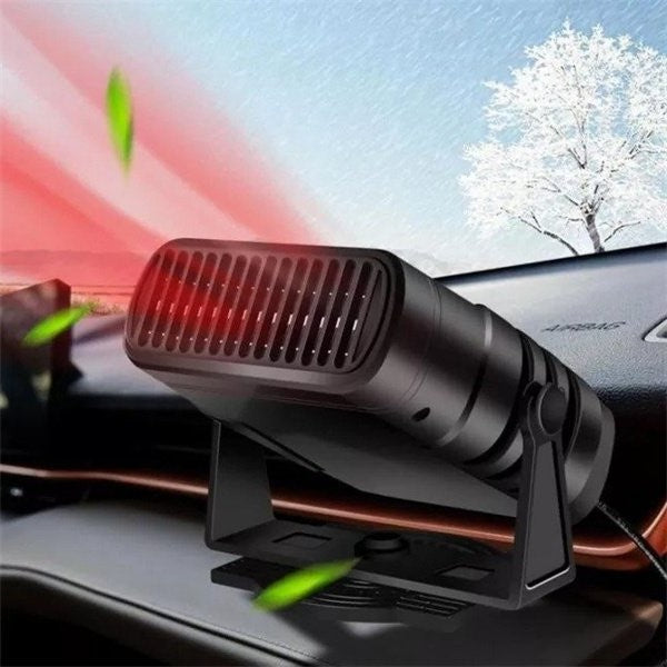 Compact 12V Auto Heater and Fan with Rotating Vent - Luxicro