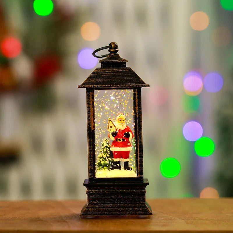 Classic Christmas Lantern Snow Globe Decor