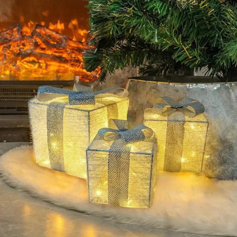 Colorful Holiday Gift Boxes Set of 3