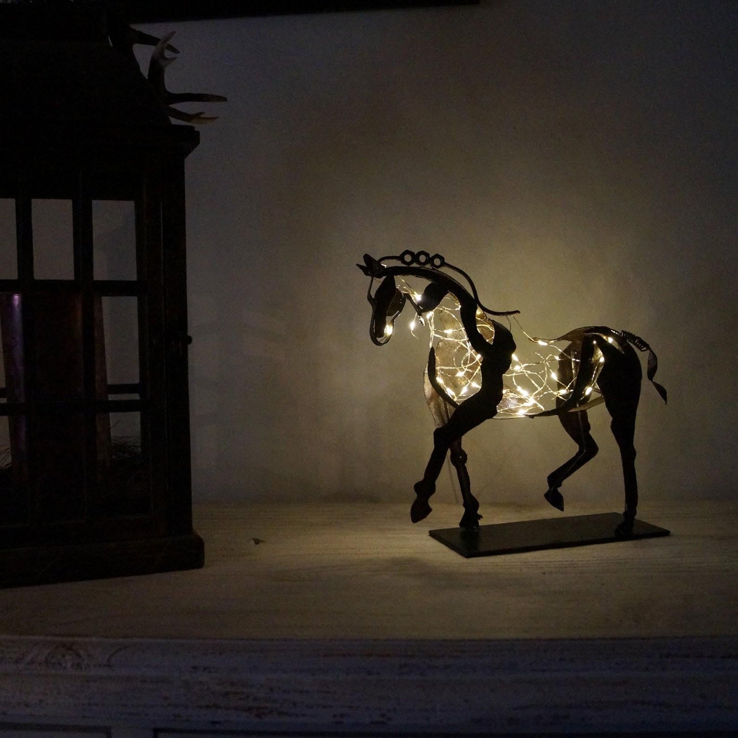 Exquisite Wooden Horse Statue Figurine