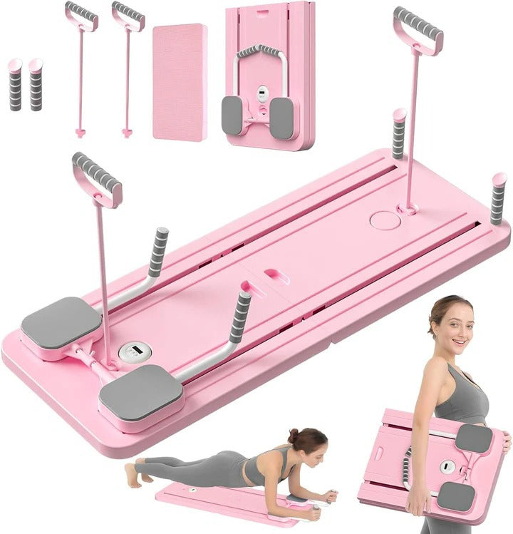 Compact Pilates Reformer Workout Board with Resistance