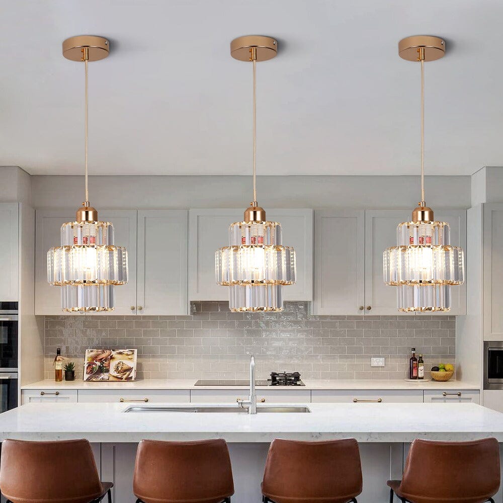 Elegant Glass Pendant Lights in Black or Gold