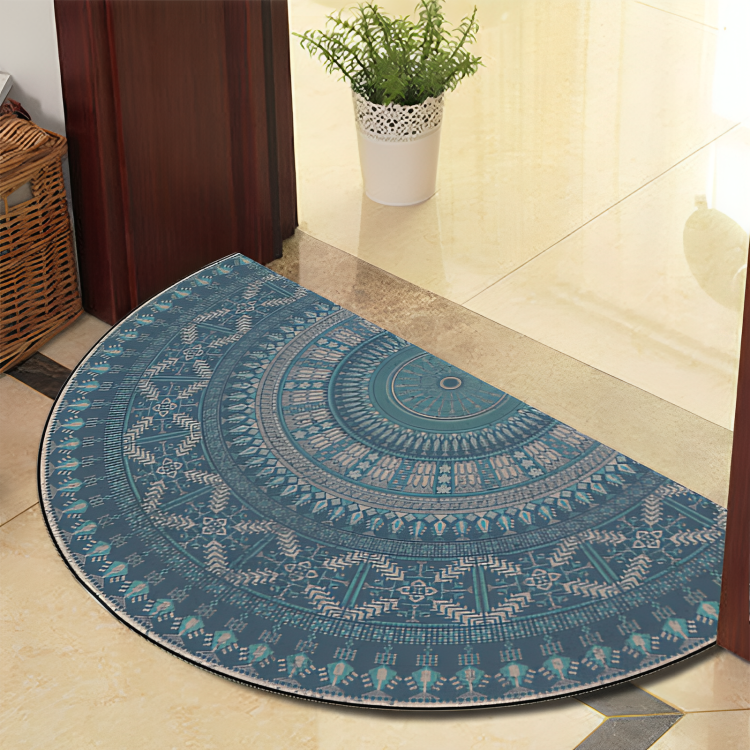 Plush Area Rug with Dark Stripes – Durable Anti-Slip Floor Mat