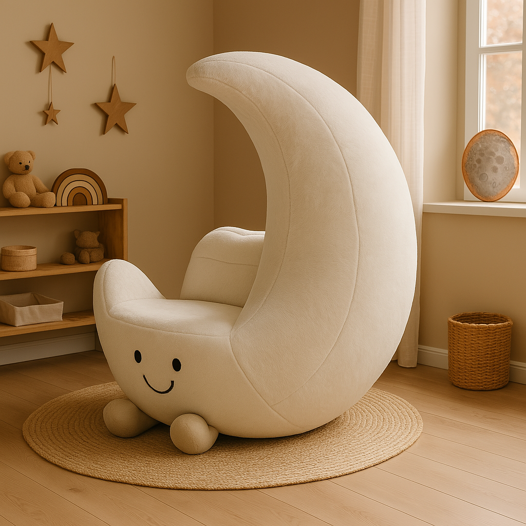 PlushCircular Moon Shaped Lounge Chair - Luxicro