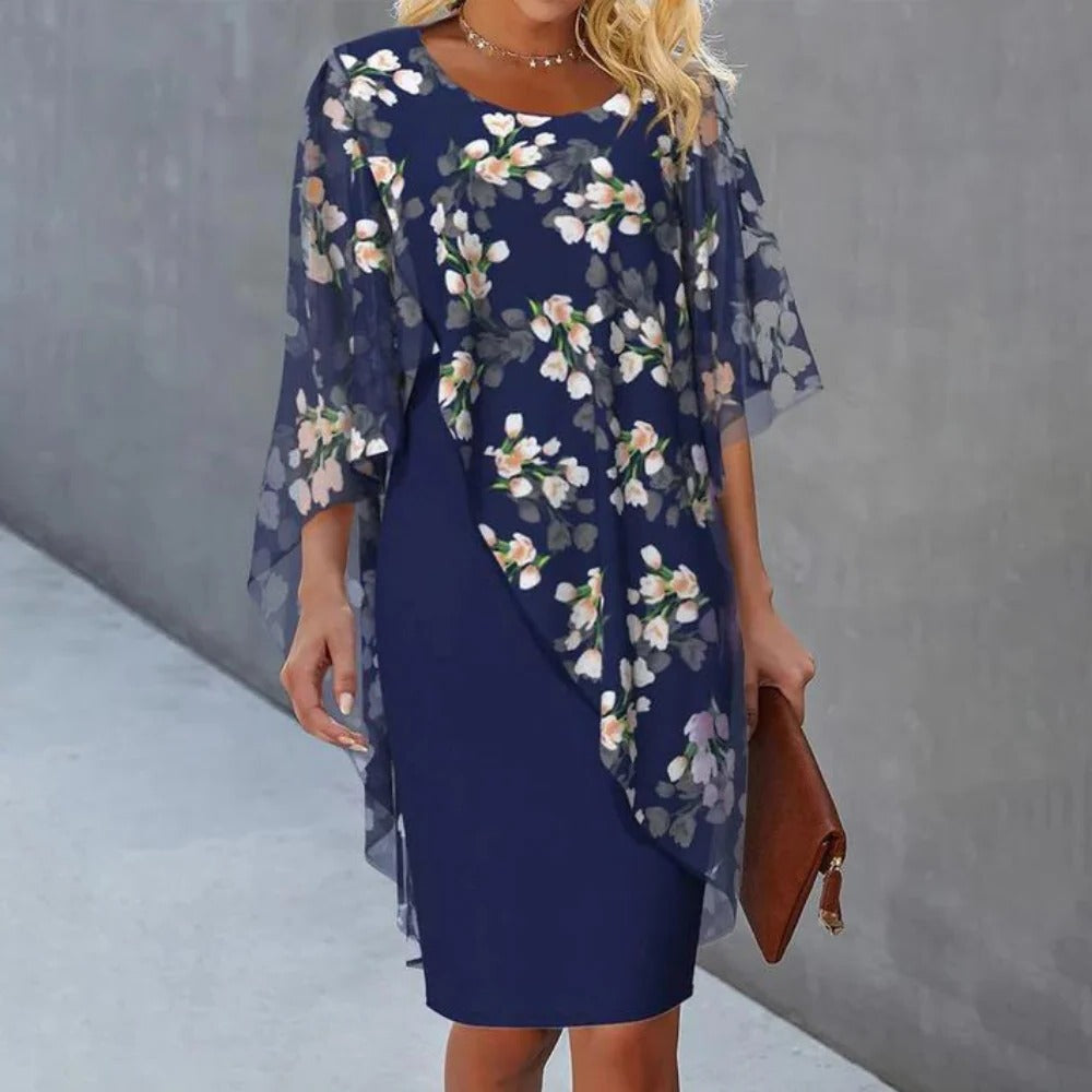 Beautiful Flower Pattern Ladies Dress