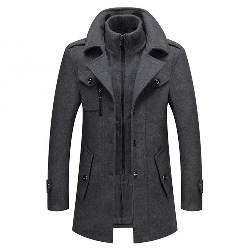 Warm Mens Double Breasted Parka Coat