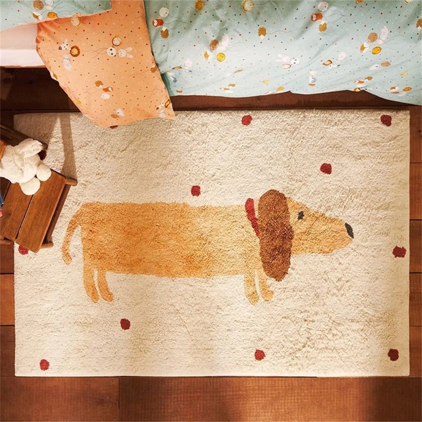 Soft Children's Rug with Fun Puppy Pattern