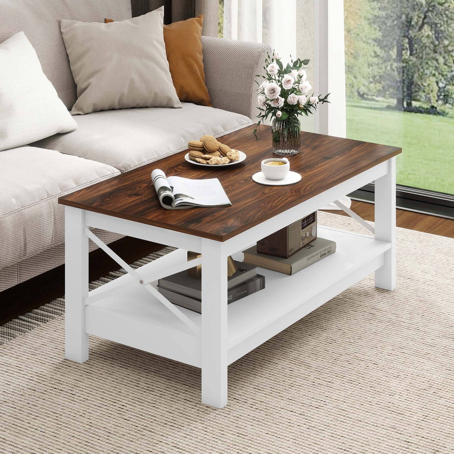 Rustic Wood Living Room Coffee Table
