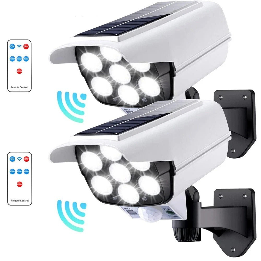 2 Pack Outdoor Solar Powered Motion Lights 77 LED Spotlights - Luxicro
