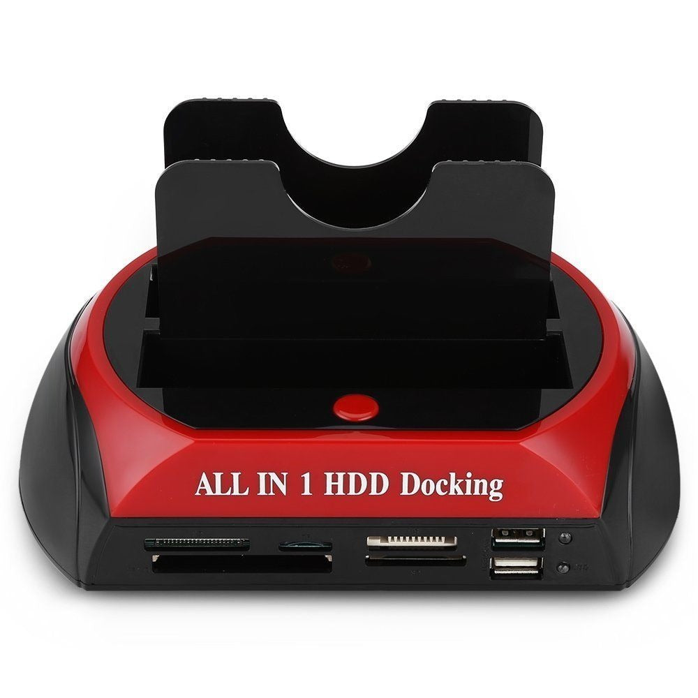 Universal Dual Bay HDD SSD Dock with SATA Reader - Luxicro