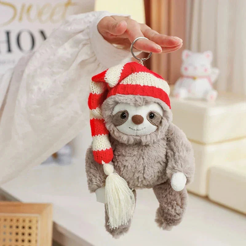Adorable Sloth Holiday Stuffed Animal with Hat