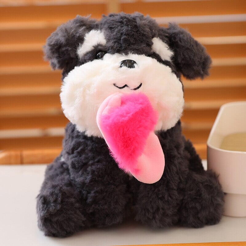 Cute Black Puppy Slipper Plush Toy