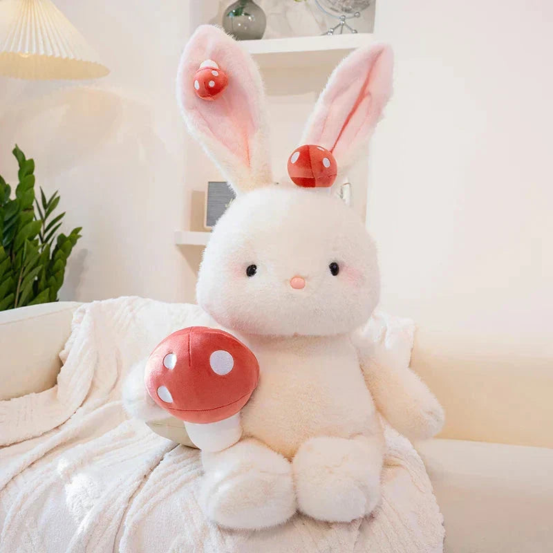 Cute White Rabbit Mushroom Stuffed Toy