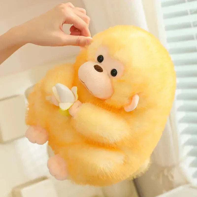 Cute Brown Monkey Soft Banana Toy