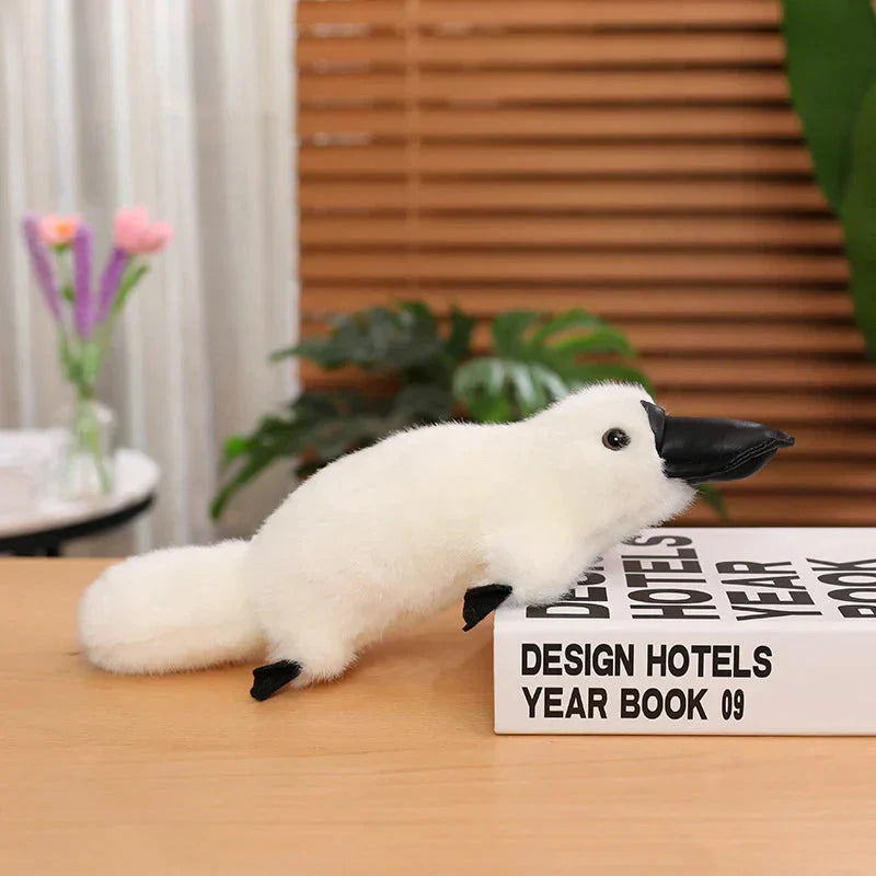 Cuddly Brown White Platypus Stuffed Animal Toy