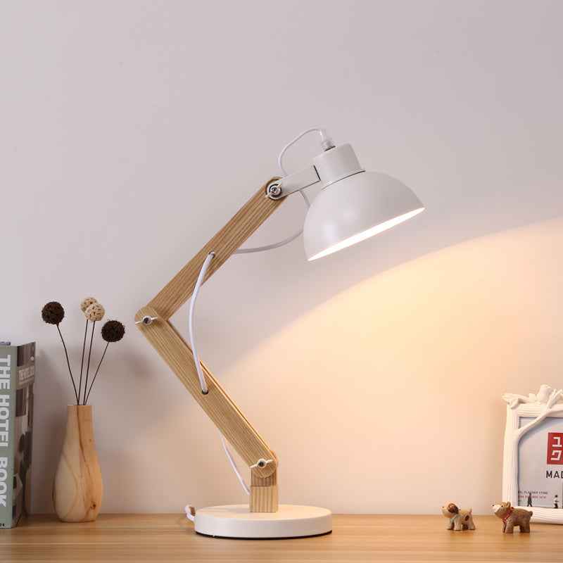 Contemporary Metal And Wood Floor Lamp