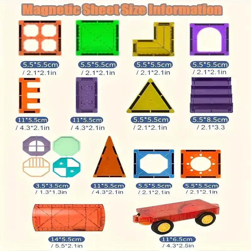 Colorful Kids Magnetic Building Blocks Set
