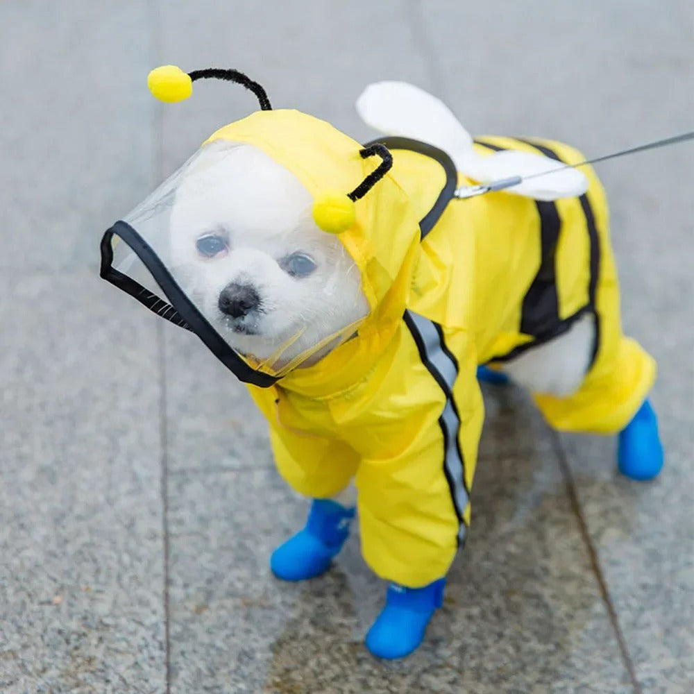 Adorable Pet Waterproof Rain Coat with Reflective Strip