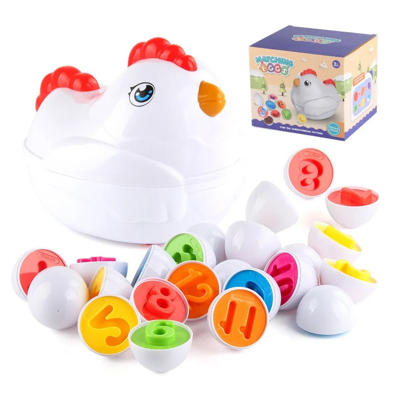 Educational Wooden Shape Sorting Toy Chicken
