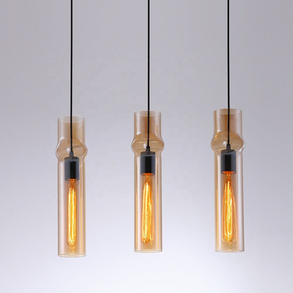 Contemporary Dark Grey Glass Hanging Light Fixtures