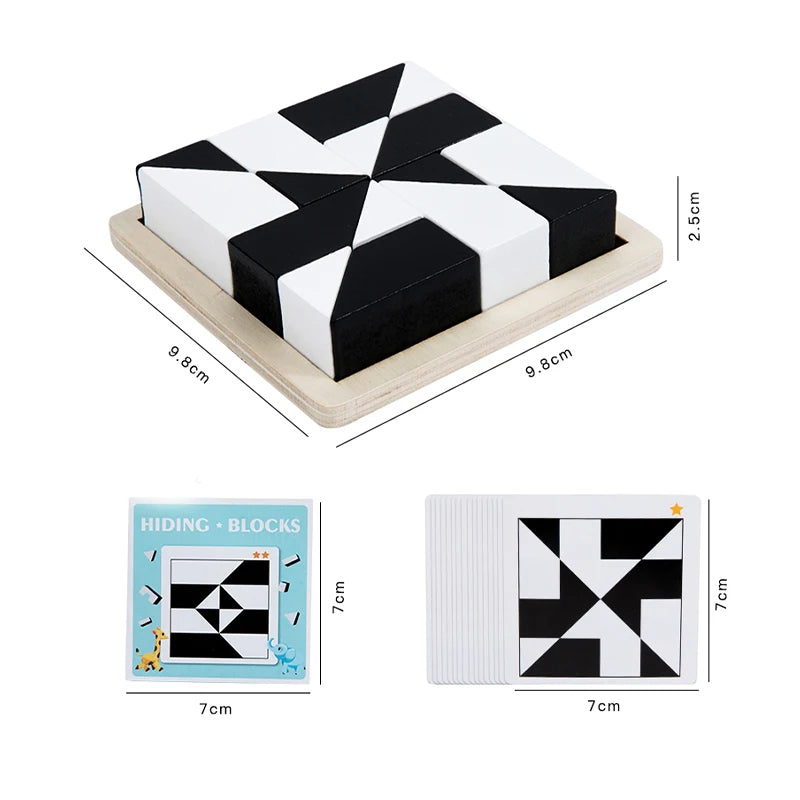 Challenging Wood Puzzle Building Blocks