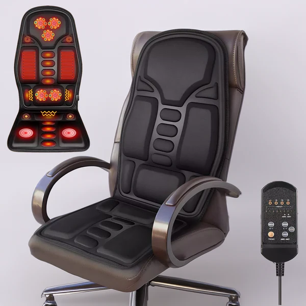 Warm Therapeutic Massage Seat Pad for Home and Auto - Luxicro