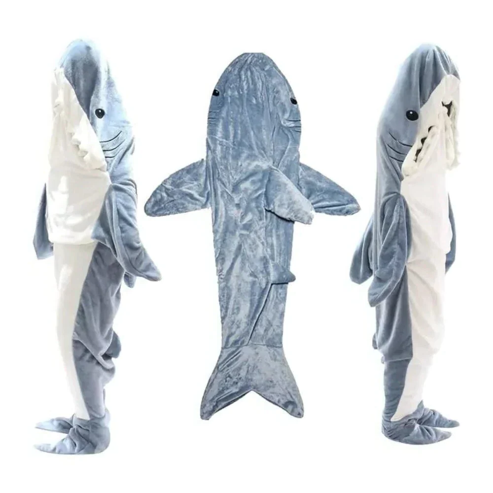 Plush Shark Hooded Throw Blanket - Luxicro