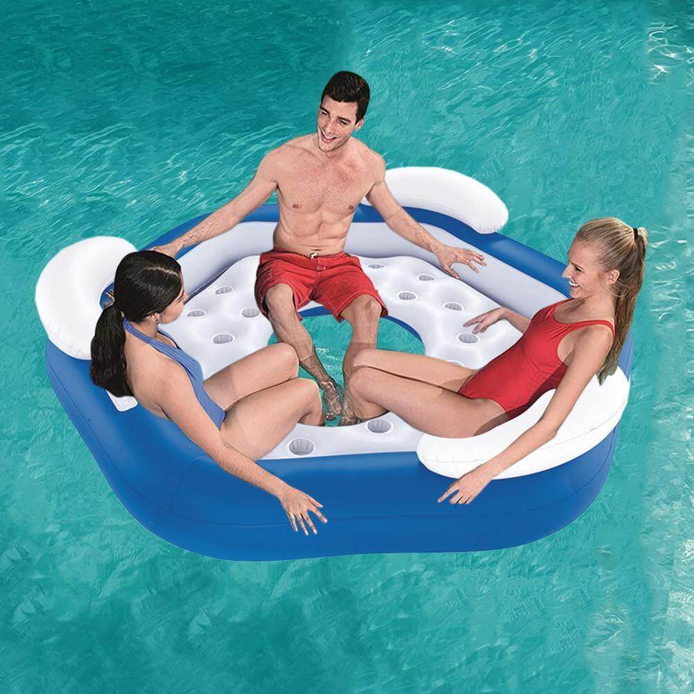 Big Inflatable 3 Person Pool Raft - Luxicro