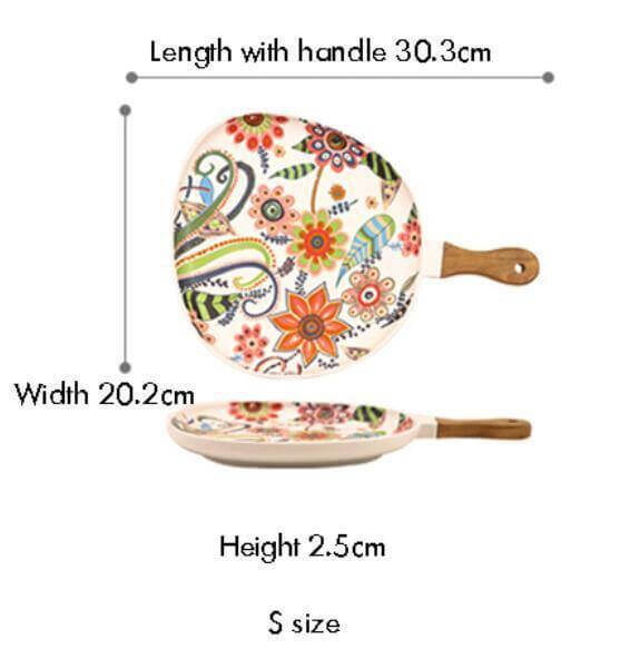 Colorful Ceramic Floral Pattern Dinner Plate
