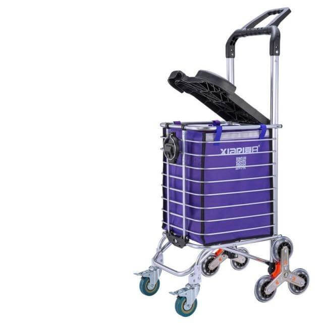 Compact Collapsible Shopping Cart On Wheels