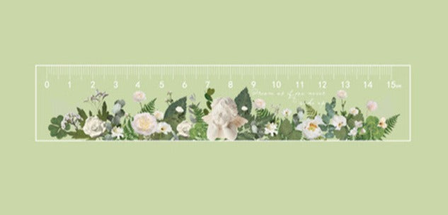 Classic Patterned Wooden Measuring Ruler - Luxicro