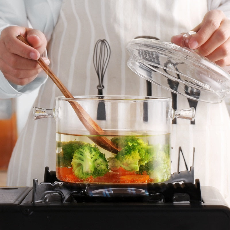 Durable Heat Resistant Glass Cookware Pot - Luxicro