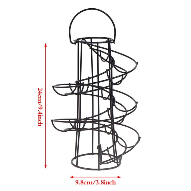 Compact Spiral Egg Holder Kitchen Storage