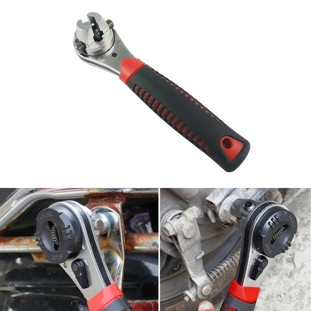 Comfortable Handle Ratcheting Socket Wrench Kit - Luxicro
