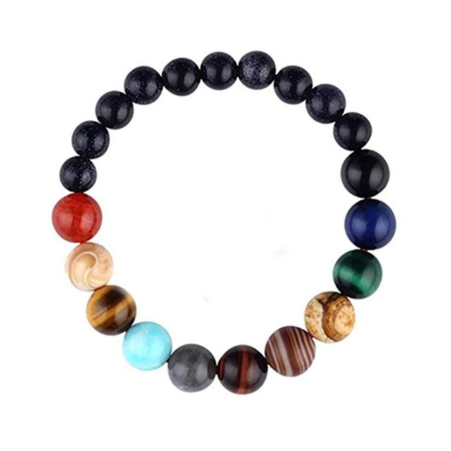Natural Gemstone Solar System Charm Bracelet - Luxicro