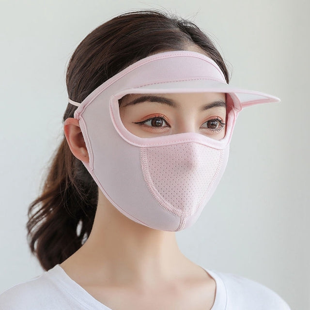 Breathable Summer Sun Hat Face Mask