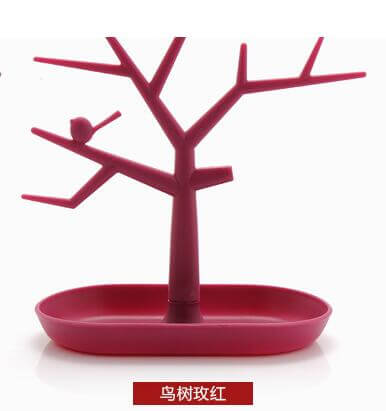 Natural Wood Tree Shelf Storage