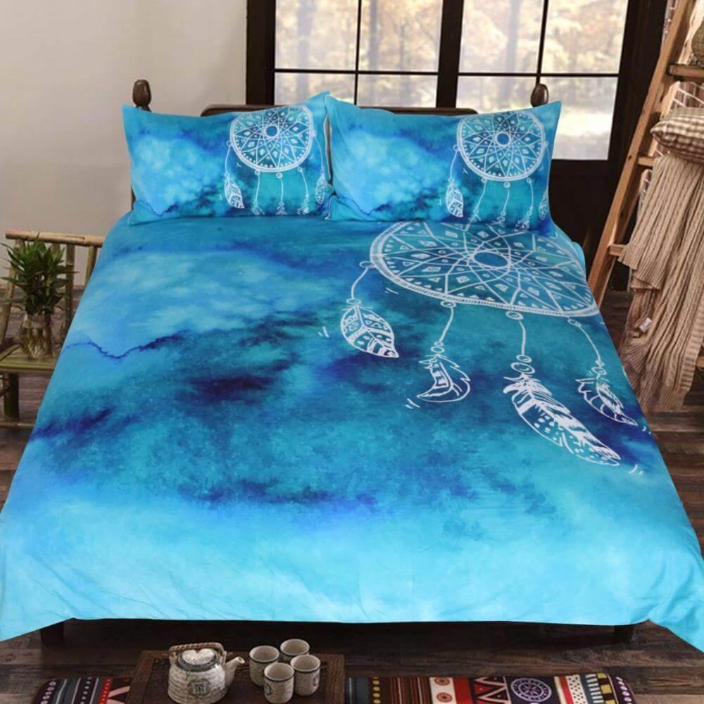 Cozy Waterdrop 3 Piece Dreamcatcher Bed Set Duvet Cover - Luxicro