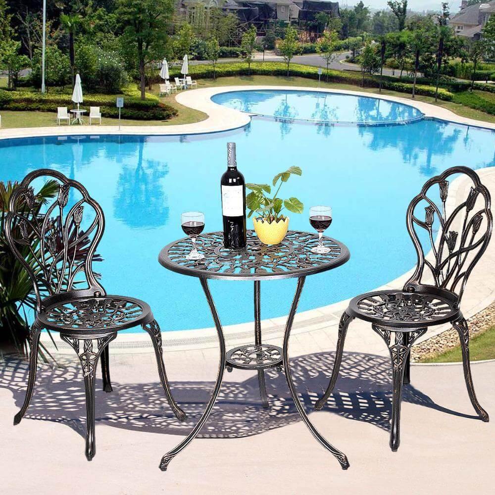 Traditional Outdoor 3 Seat Dining Table - Luxicro