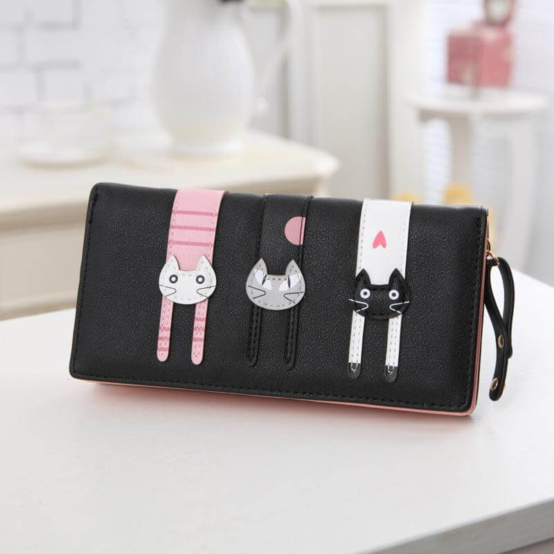 Stylish Kitty Zipper Pouch Wallet