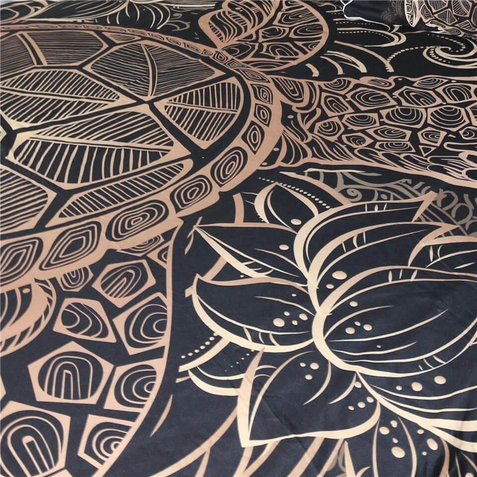 Luxurious Golden Turtle Duvet Cover Set